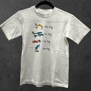 Vintage 1995 Peace Frogs Dr. Seuss Parody White T-Shirt // L